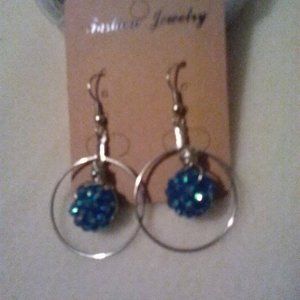 Women's Handmade  Blue Beads in a Hoop